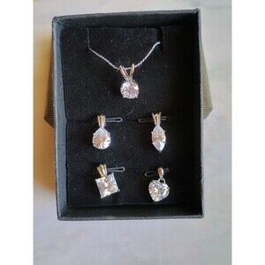 Vintage Silver Tone Chain Necklace with 5 Pendant Options